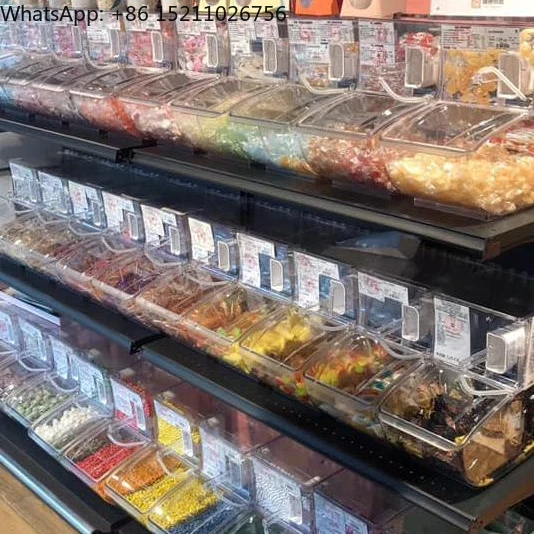 Recipientes de doces para alimentos de nozes para exibição de supermercado e mercearia