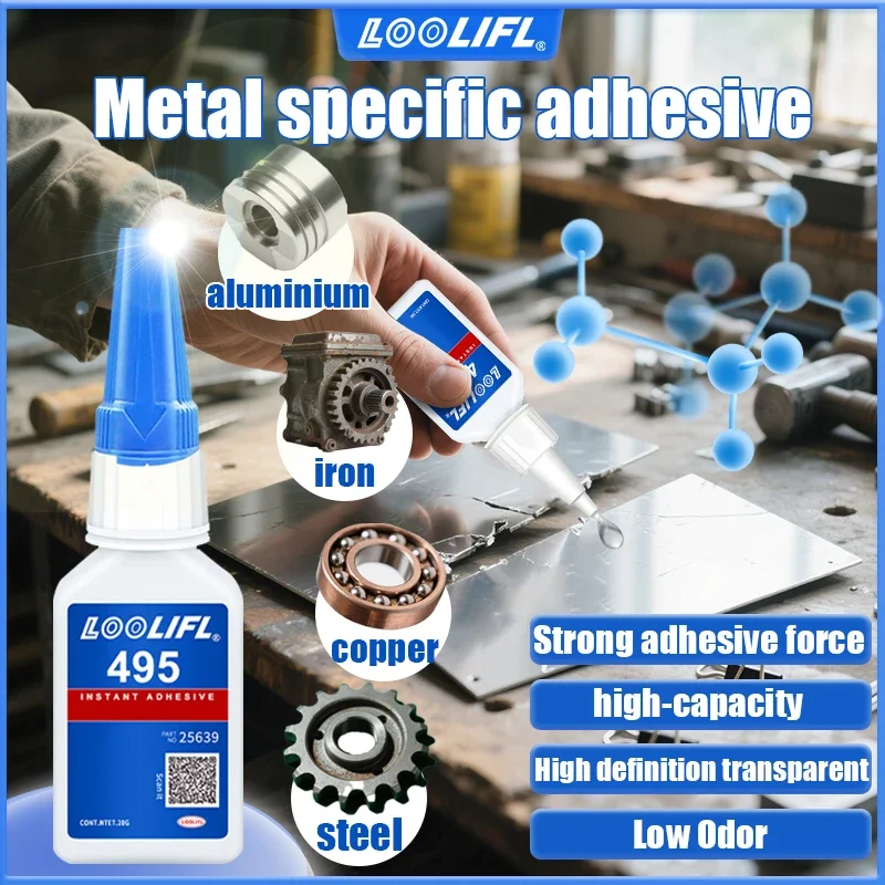 

LOOLIFL 1-3PCS 495 Professional Super Strength Glue Fast Instant Adhesive Cyanoacrylate Furniture, Wooden Crafts, Hardware Metal Automotive Bonding in Seconds, Portable Liquid Glue Tool, Highly Transparent Non-Whitenin