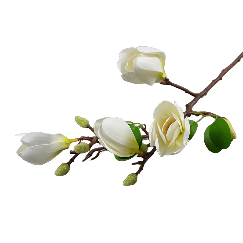 Magnolia Orchid Artificial Flower 4-head Magnolia Simulation Real Touch Flower Branches For Wedding Decorative