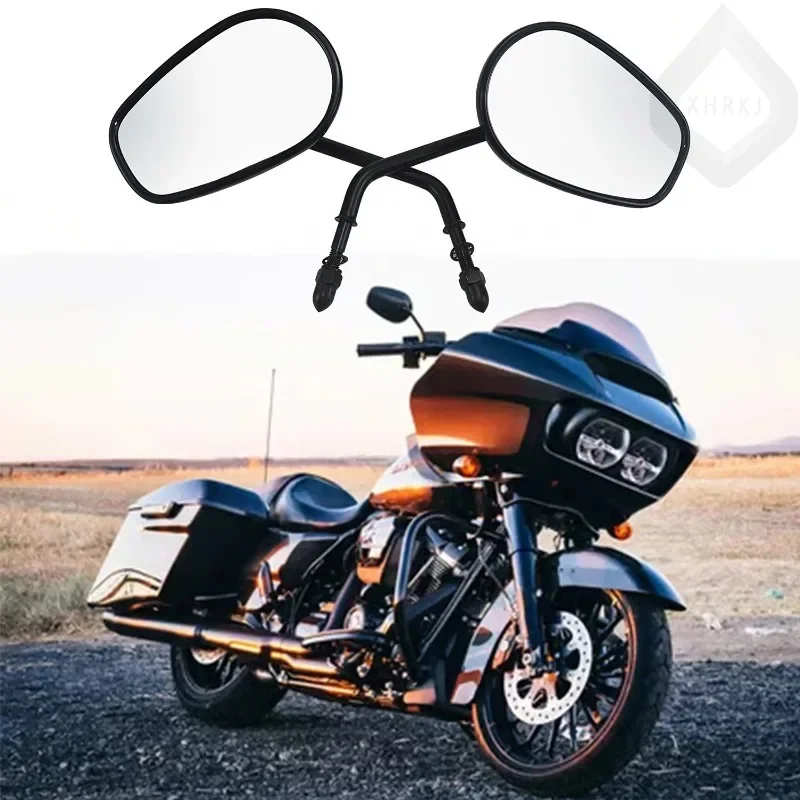 

Black CNC Aluminum Rearview Mirrors For Harley Street Glider Dyna Softail 1982- 2025