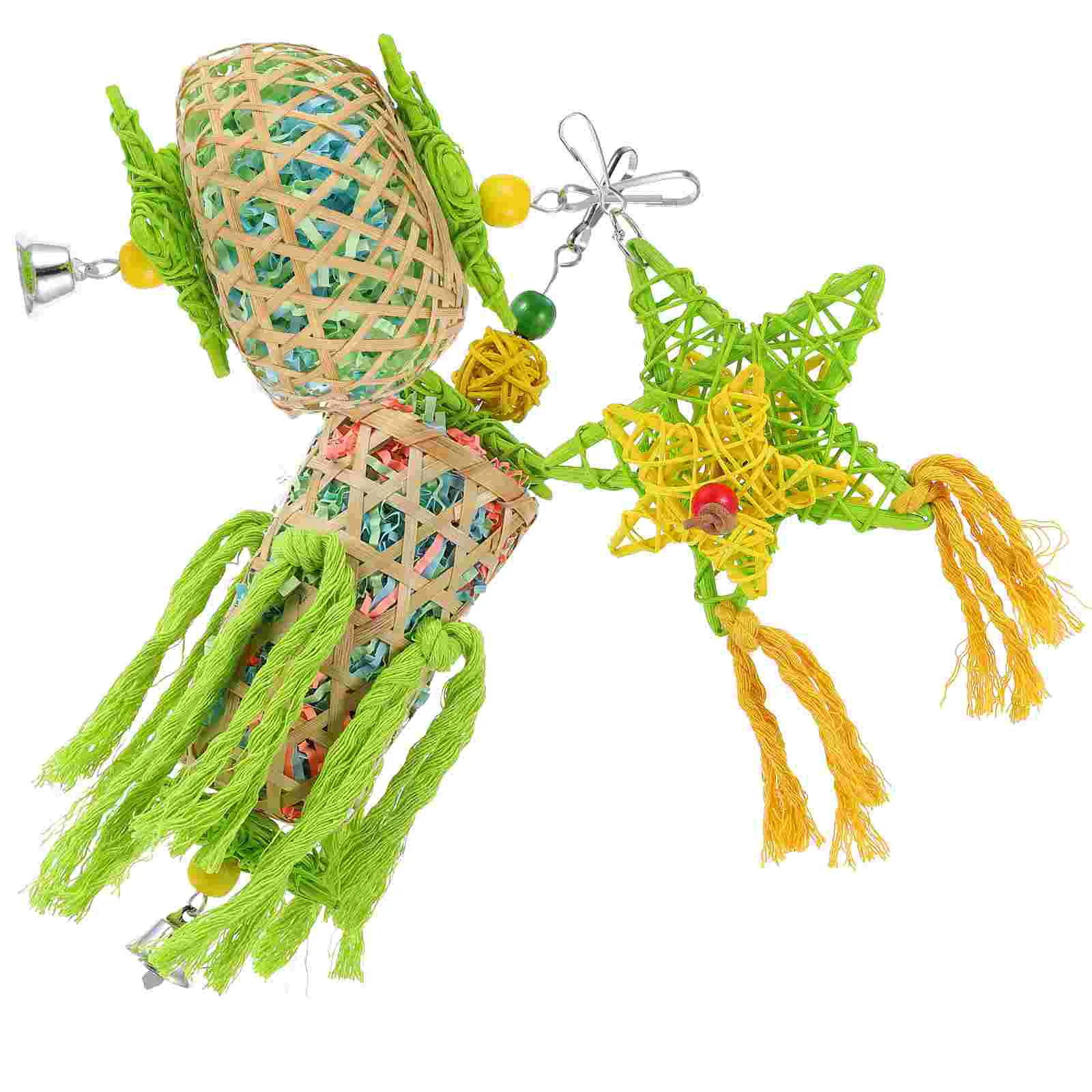 3 Pcs Parrot Toy Pet Chew Toys Chewing Cage Bird Accessories Supplies Paper Hanging