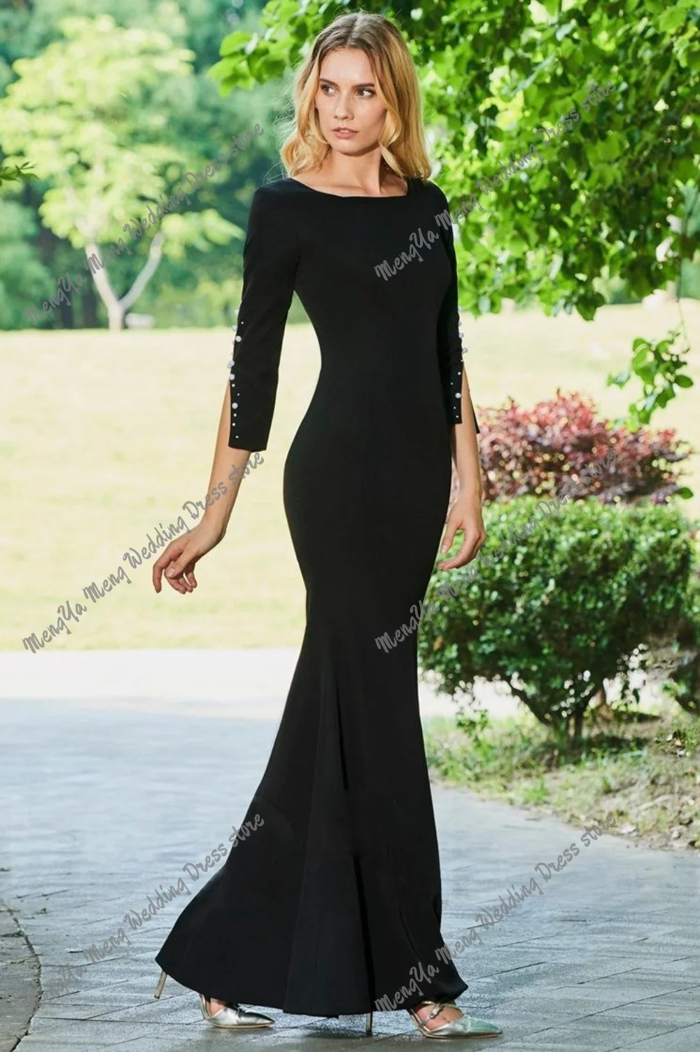 사우디 아라비아 공식 드레스 오-넥 라인 인어 바닥 길이 구슬 맞춤형 행사 드레스 댄스 파티 이브닝 ​​드레스