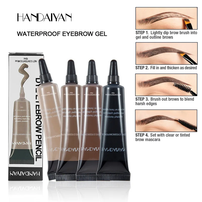 6 สีธรรมชาติ Liquid Dyeing Eyebrow Cream ชุดกันน้ําทนทานสีน้ําตาล Tint Eyebrow Beauty มาสคาร่าคิ้วภาพวาดแต่งหน้า