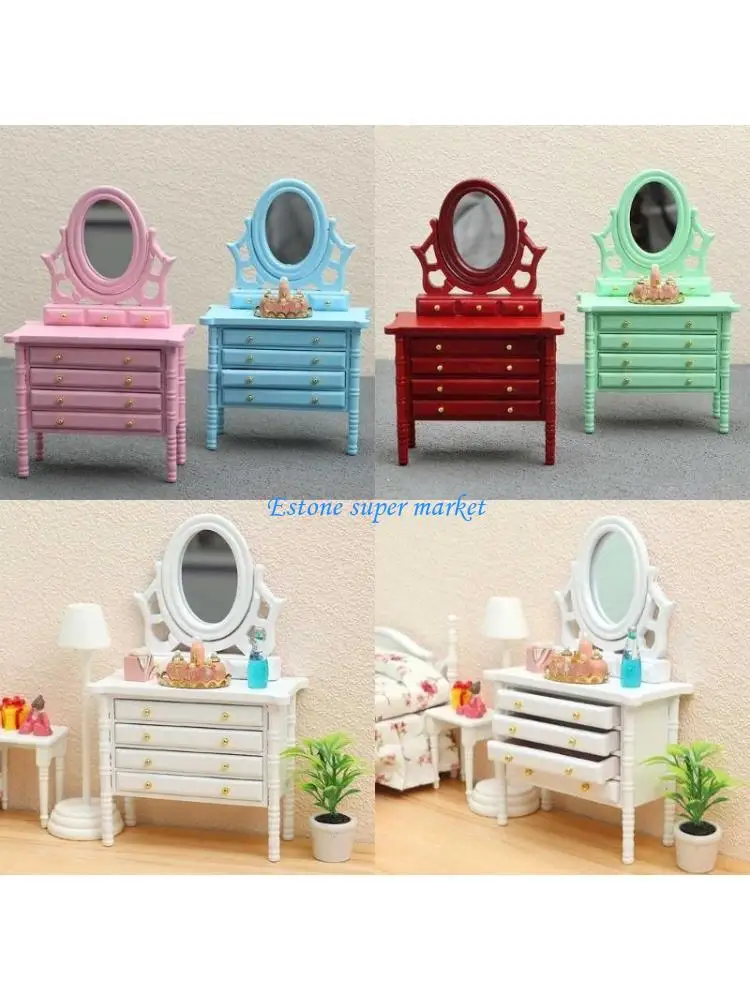 090b 1:12 Doll House Dresher Doll House Furniture jouet mini-miroir tiroirs miniatures