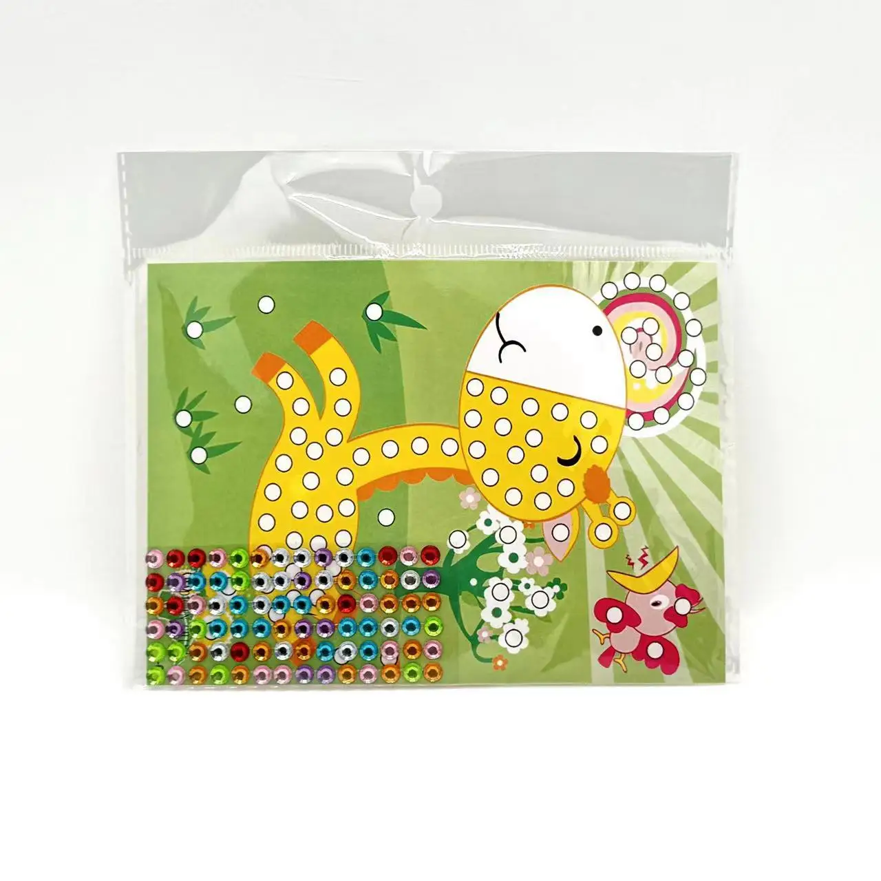 Sparkling Diamond Painting Kits for Kids DIY Full Drill Crystal Rhinestone Arts Crafts for Children Cartoon Animal Canvas Mosaic