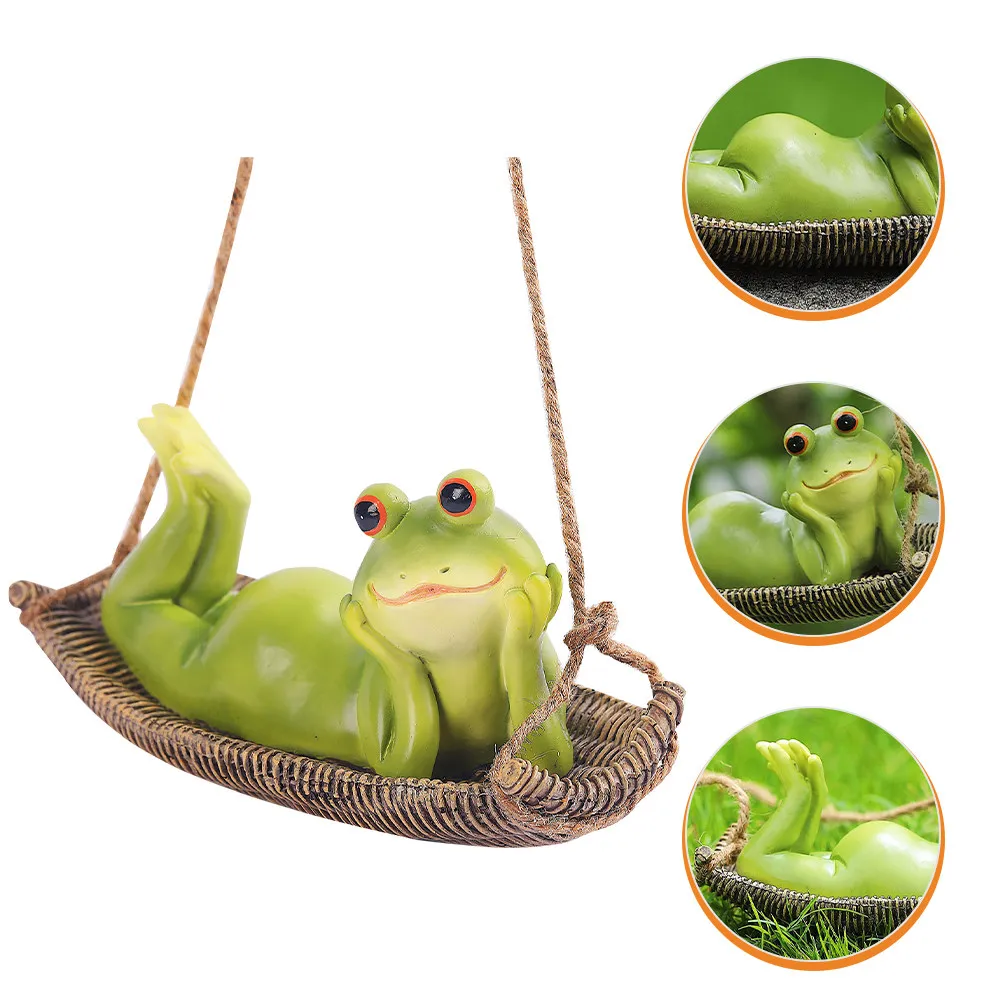 

Resin Hanging Frog Ornament Garden Decoration Outdoor Lawn Yard Courtyard Decor Smooth Surface Fine Workmanship Lifelike Frog