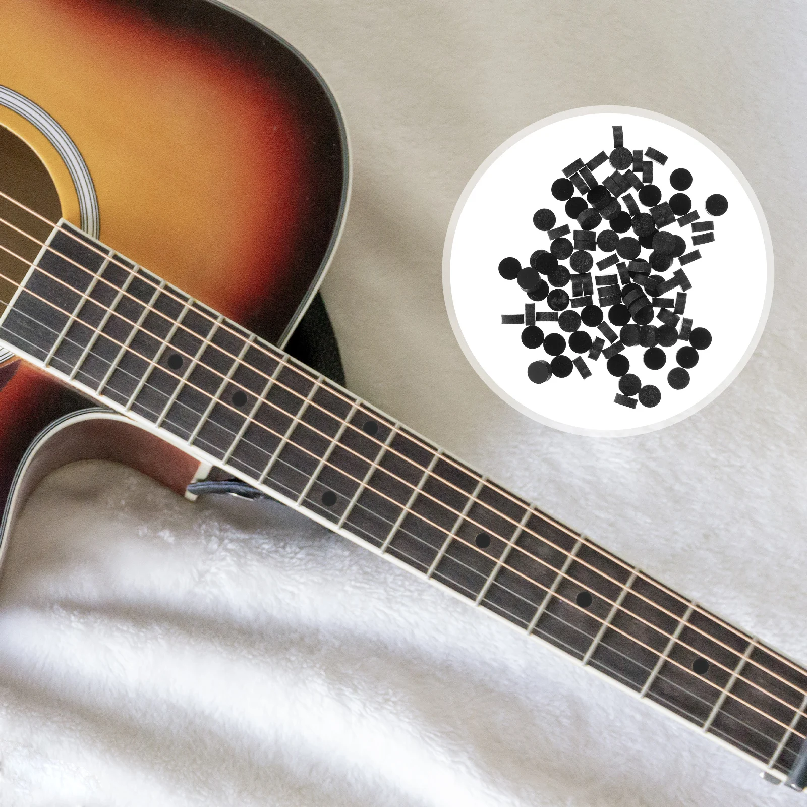 

100Pcs Guitar Fingerboard Dots Acrylic Inlay Durable Round Inlay Blocks for Ukulele Mandolin Fretboard Parts Fingerboard Dot