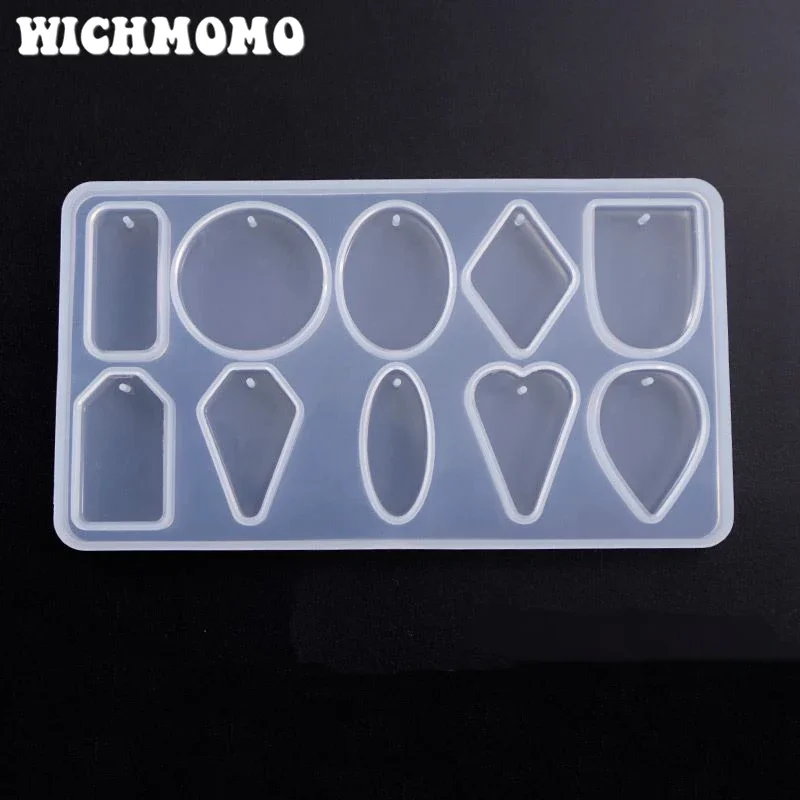 New 1PCS 10 Style Pendants Craft DIY Transparent UV Pyramid Resin Liquid Silicone Combination Molds for Making Necklace Jewelry