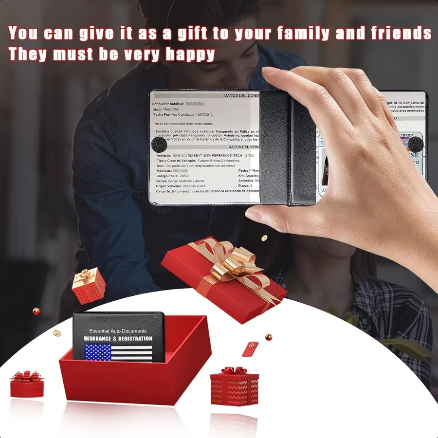 ซองใส่เอกสารรถยนต์ 2 ชิ้น พร้อมช่องเก็บของในรถ สำหรับเก็บเอกสารสำคัญ เช่น ใบขับขี่ ประกันภัยทะเบียนรถ พร้อมฝาปิด อุปกรณ์เสริมในรถยนต์อเนกประสงค์