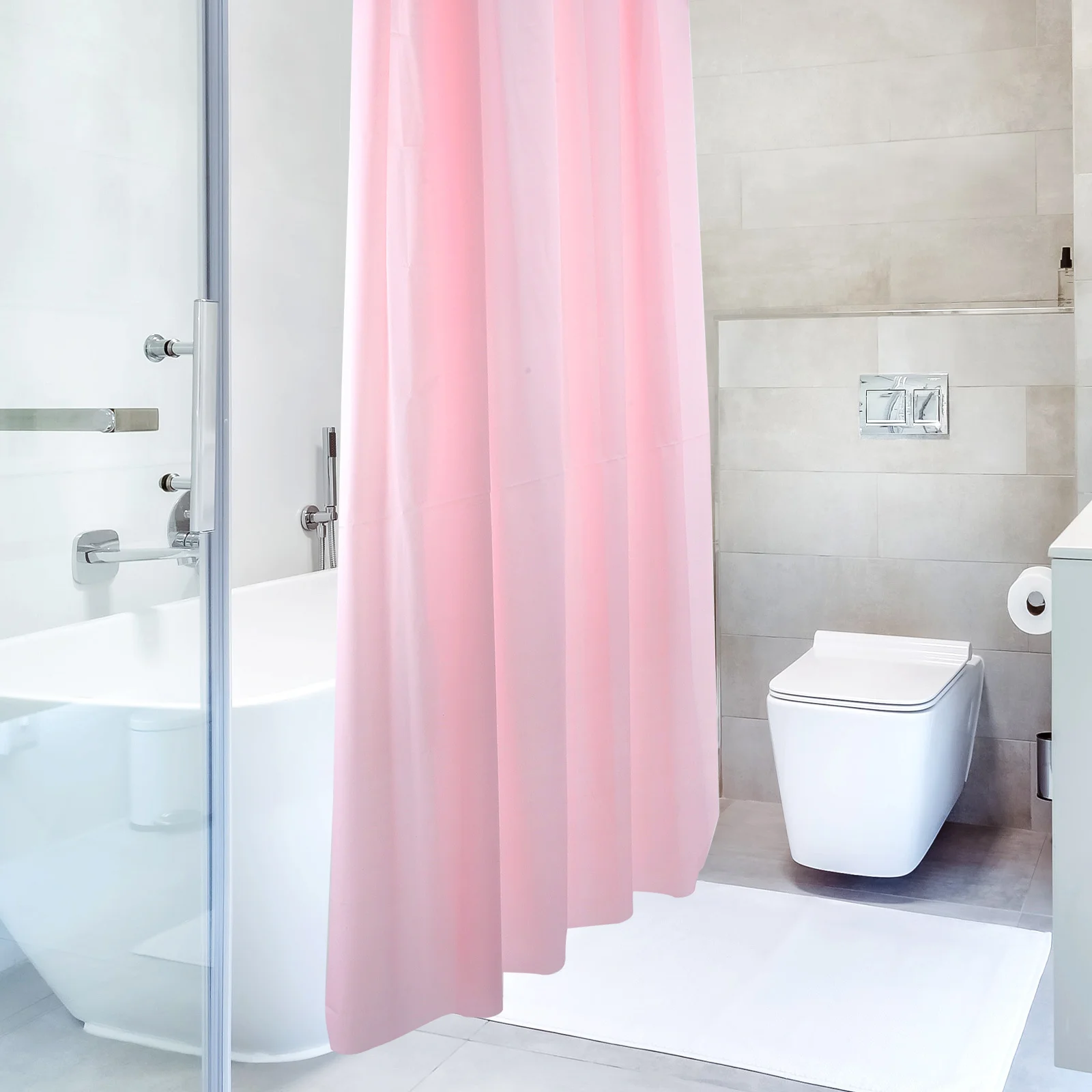 

Solid Color Waterproof Peva Shower Curtain Large Thickened Bathroom Shower Curtain for Bath Window Decoration Bathroom Decor