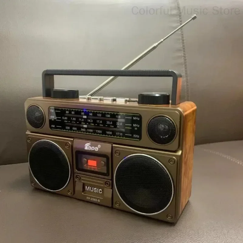راديو كلاسيكي الطراز عتيق AM FM SW يعمل بالطاقة الشمسية راديو لاسلكي محمول سمّاعات بلوتوث مشغل متعدد الوظائف عالي الحجم