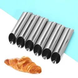 Stainless Steel Conical Tube Croissants Molds Cones Horn Pastry Roll Mold Cookie Dessert Pastry Mold Kitchen Baking Tools