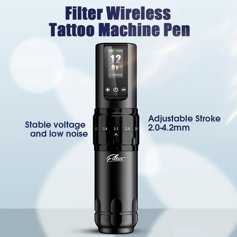 

Filter X3 Wireless Cartridge Tattoo Machine Pen 1600mAH 6 Adjustable Strokes 2.0mm-4.0mm Tattoo Gun for Cartridge Tattoo Needles