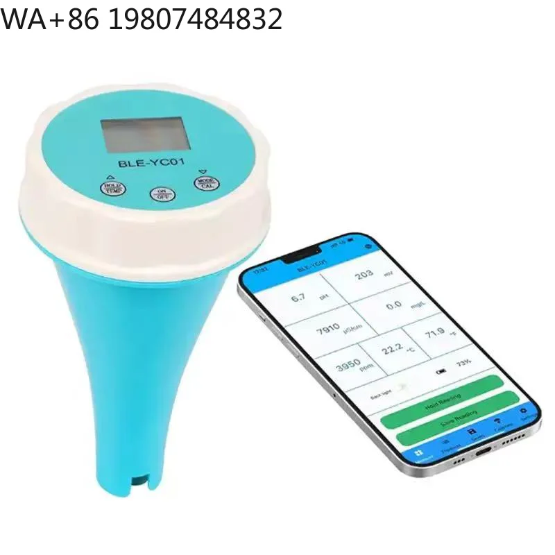 6-in-1 Smart Water Quality  EC PH ORP Temp Chlorine Salinity Tester Pool Aquarium Multi Function Detector