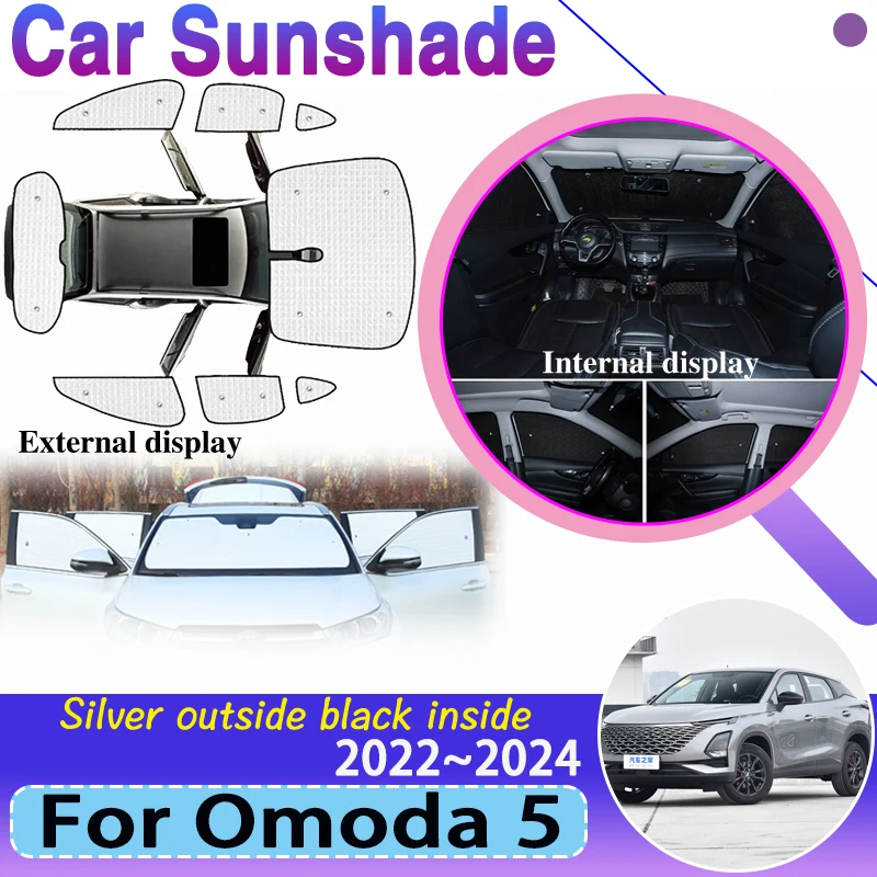 For Chery Omoda 5 2022~2024 Fownix FX Chirey C5 Car Coverage Sunshade Cover Sun Protection Anti-UV Full Window Visor Accessories