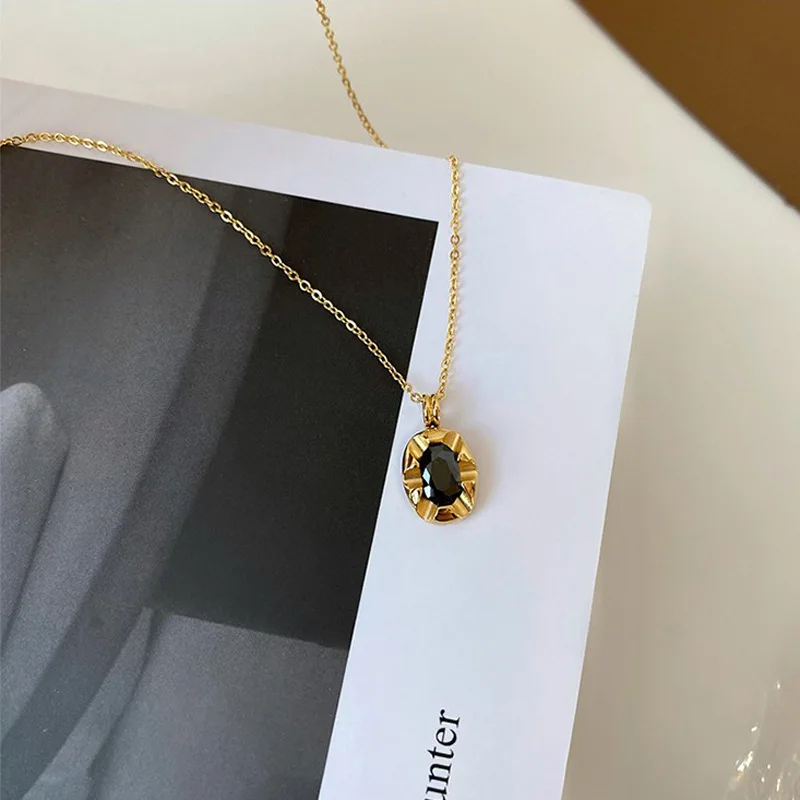 OIMG 316L Stainless Steel Gold Plated Simple Baroque Imitation Pearl Necklace For Women Girl Temperament Trendy Jewelry Not Fade