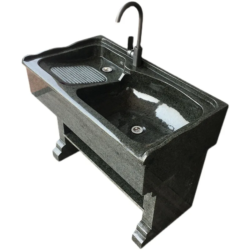Garden stone laundry pool with washboard granite laundry table balcony stone pool stone integrated basin