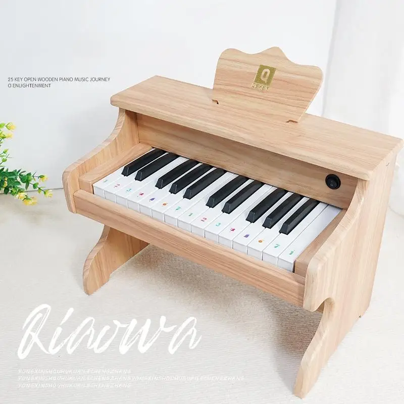 TS Kids kreatywny instrument muzyczny prezent dla dziecka 25-klawiszowa klawiatura cyfrowa Mini dzieci drewniane pianino zabawki