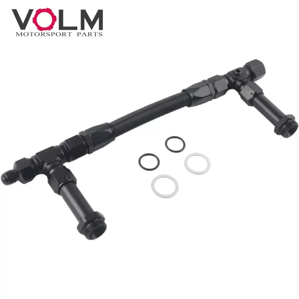 

4150 Fuel Line Kit 8AN Male Flare To 7/8" Braided Carburetor Dual Inlet Line Kit