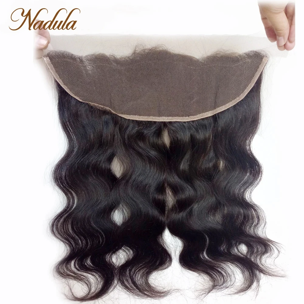 Nadula Hair 13x4 Lace Frontal Body Wave Hair Peruvian Remy Hair Weaves 100% Human Hair Extensions Closure 10-20INCH