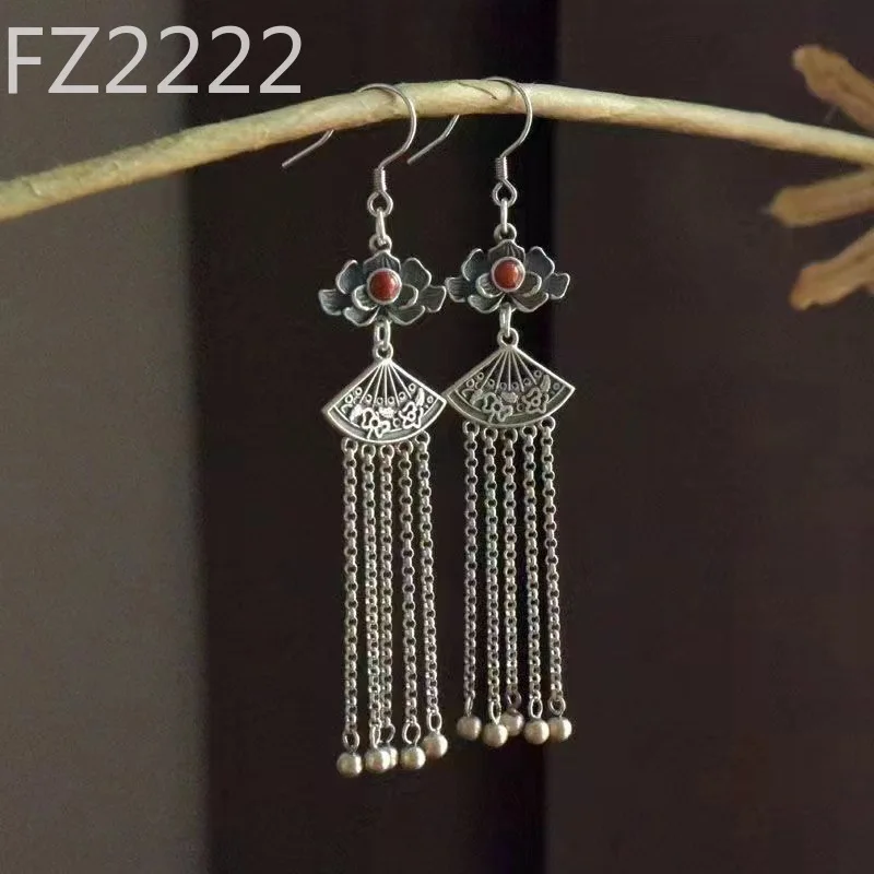 

New Chinese earrings, long fringed earrings, ancient temperament, cheongsam earrings, literature and art