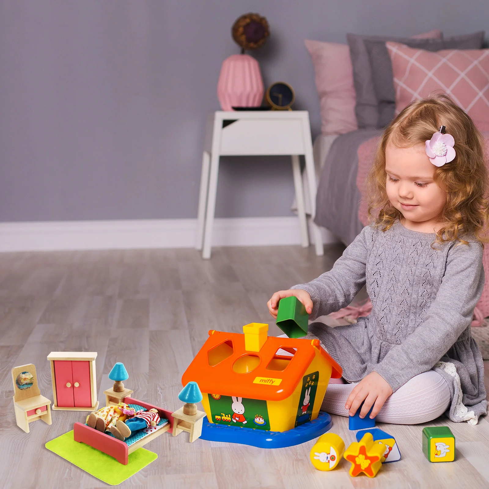 Maison de Jeu Interactive pour Enfant, Jouet pour Chambre à Coucher