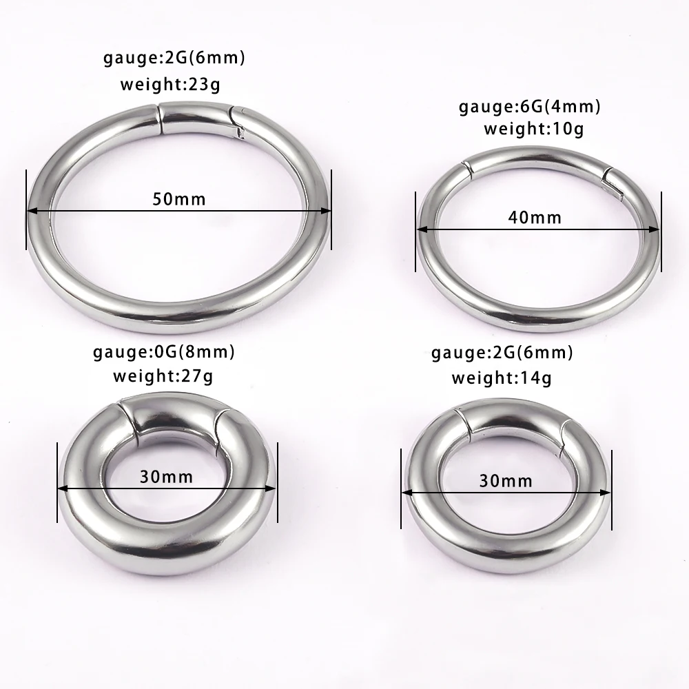 Vanku 2pcs Popular Stainless Steel Magnet Ear Weight Gauges Body Jewelry Hoop Earring Piercing Expanders Stretchers for Unisex