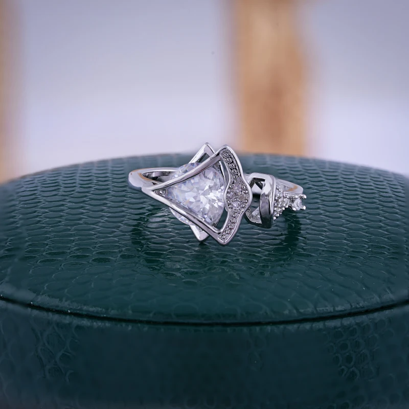 غريب الأشياء عالية الجودة المرأة موضة الثلاثي لامعة الزركون حلقة افتتاح قابل للتعديل خاتم الزفاف مجوهرات الحفلات