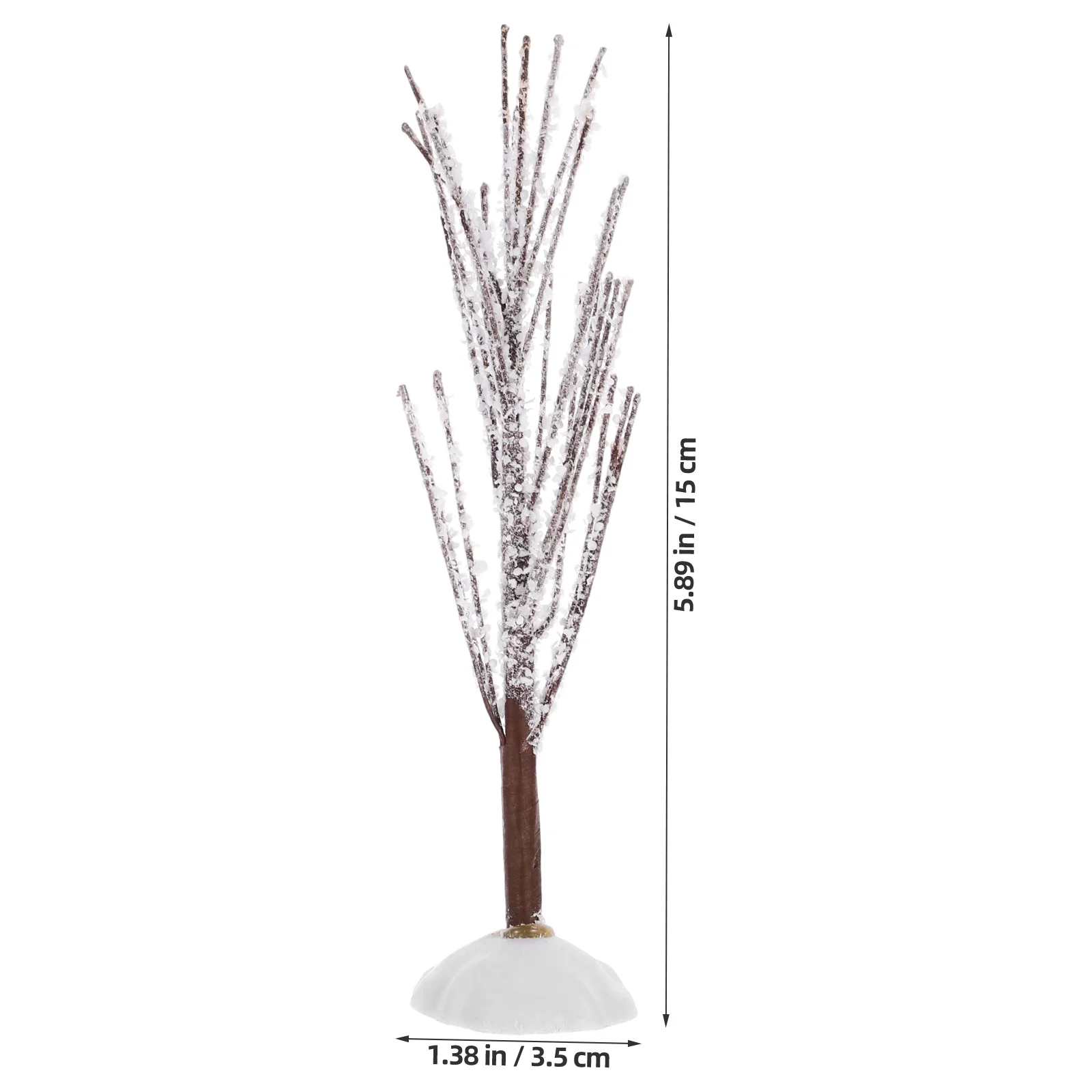 

4Pcs DIY Iron Wire Tree Decor Snow Covered Artificial Frosted Desktop Ornaments for Home Office Bedroom Wedding