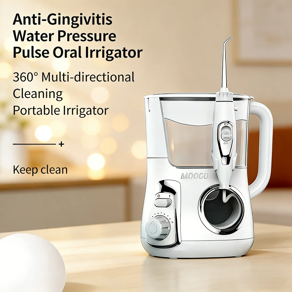 

Электрический ирригатор для полости рта с 10 режимами работы, 800 мл, настольный, идеально подходит для ежедневной гигиены полости рта, с 5 насадками