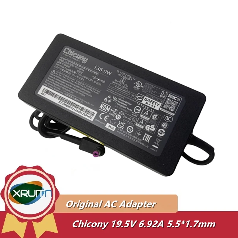 Genuine Chicony A18-135P1A A16-135PIB 135W Charger 19.5V 6.92A AC Adapter for Acer NITRO 5 AN515-55 N20C1 N18C3 ADP-135NB B