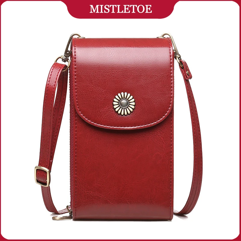 

Женская сумка через плечо из натуральной кожи, маленькая дорожная сумка на ремне для телефона, красный, черный цвет