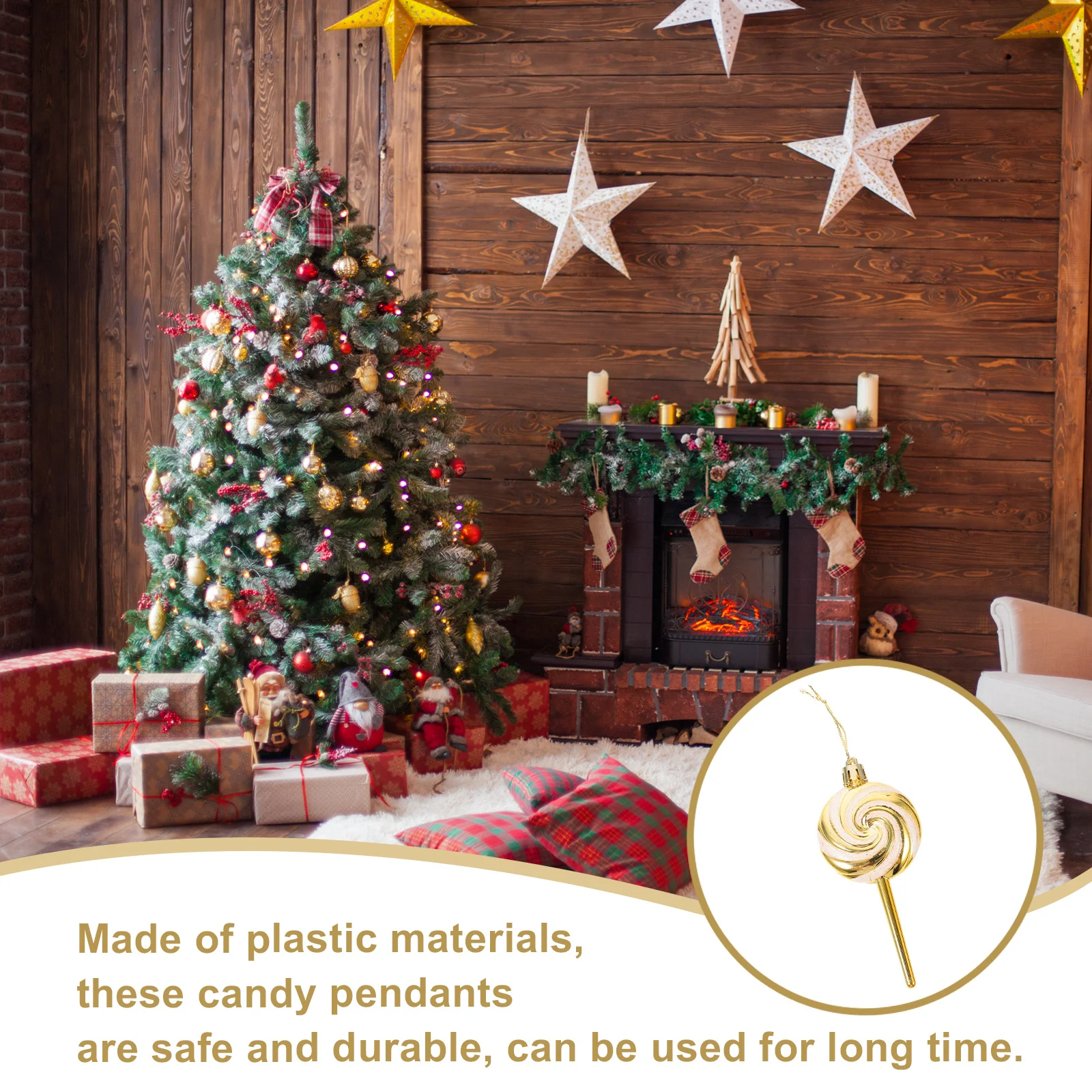 

4Pcs Candy Christmas Decorations Lollipop Pendant Hanging Ornament for Xmas Tree Party Home Kitchen Decor Xmas Ornaments