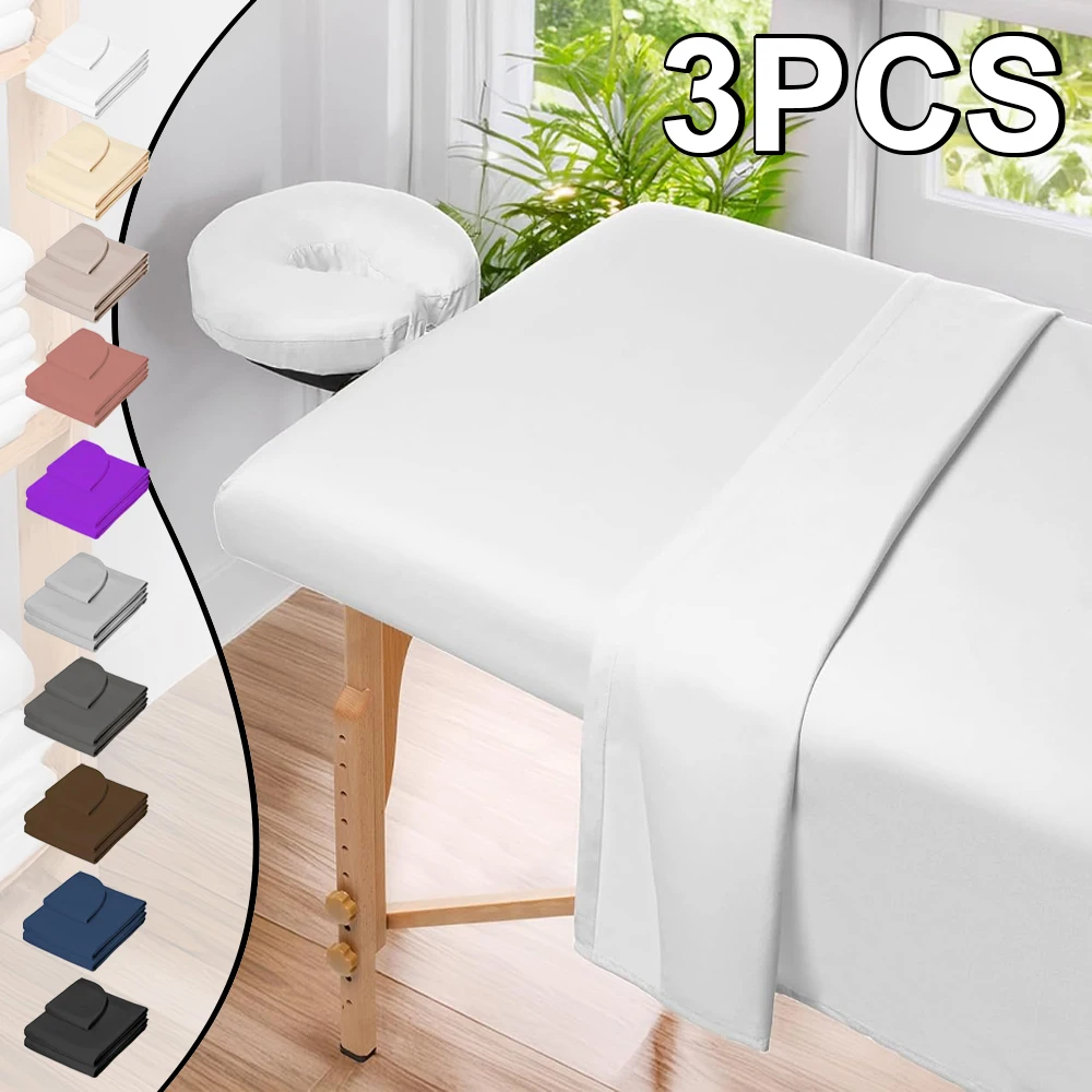 Master Massage 3 Pieces Machine Washable Table Cover Set Replacement Cover for Beauty Salon Spa Bed Includes Cushion Covers