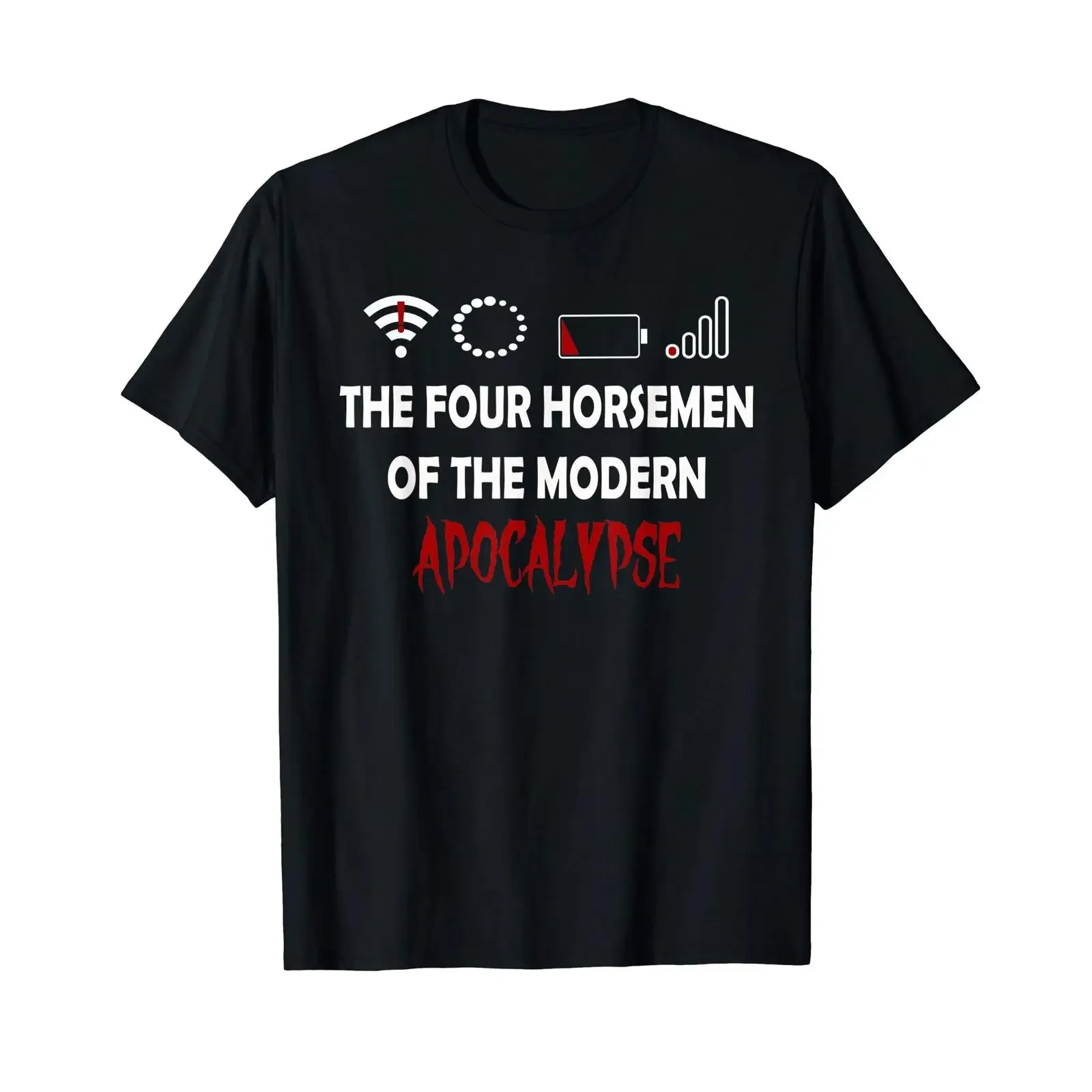 T shirt with German text Four Riders of Internet Addiction the Apocalypse vintage Washed Versatile Comfortable Casual