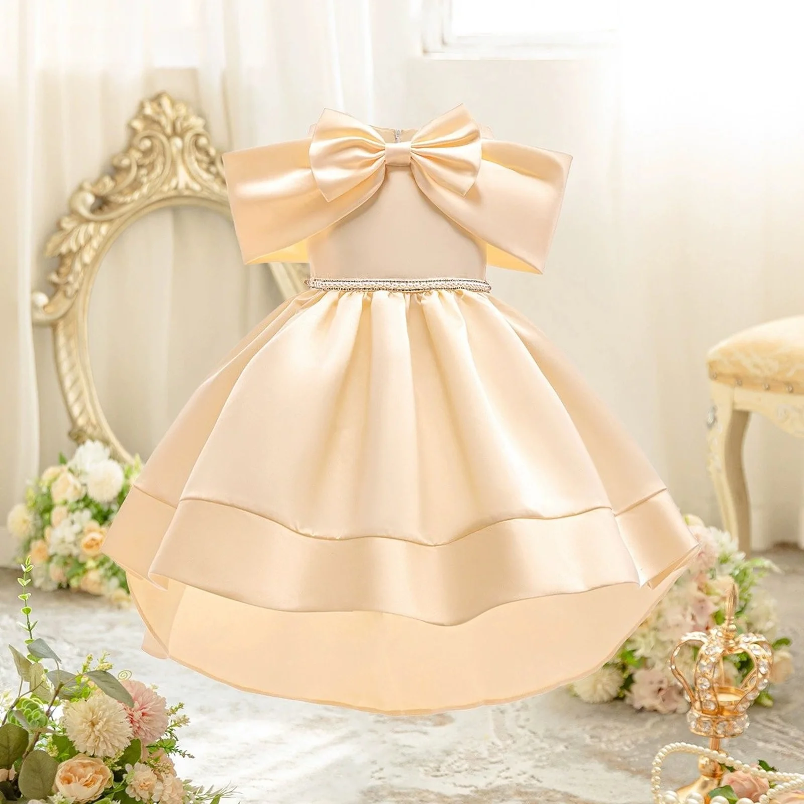

Children Flower Girls Wedding Party Dress High Quality Beautiful Birthday Princess Clothes Christmas New Year Girl Dresses 2025