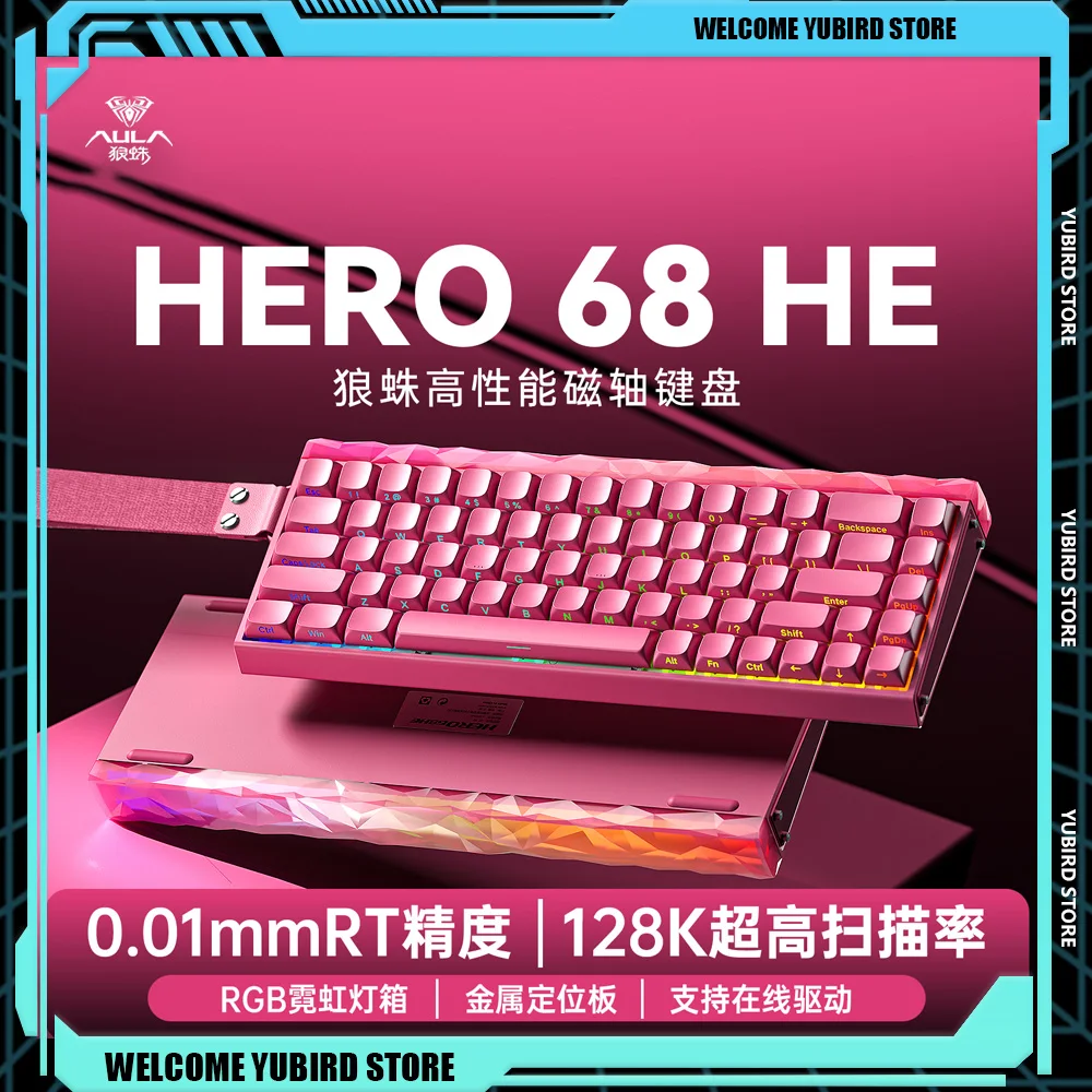 new-aula-hero-68he-magnetic-switch-gaming-keyboard-e-sports-game-rgb-mechanical-wired-customize-keyboard-ergonomics-accessories