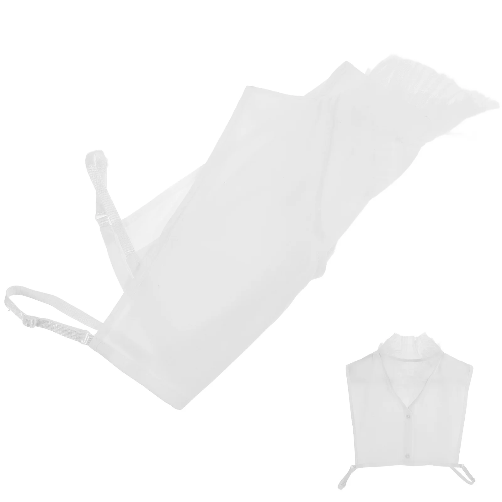 

Chiffon Blouse Insert V-Shaped Floral Yarn Detachable Faux Collar For Women Layering Piece Sweater Decor Office Wear False