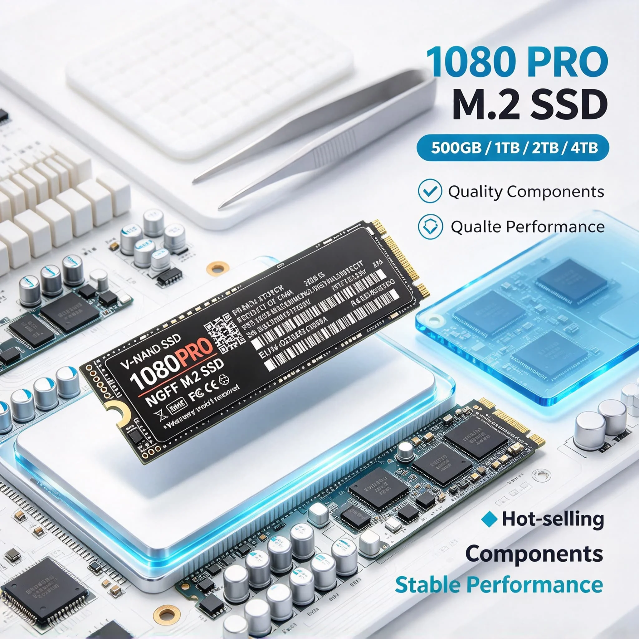 NGFF SSD 1080PRO M2 SATA3 Inside Solid State Drive 4TB 2TB 500GB 1TB for Laptop Desktop Computer Fast Internal Hard Disk PC