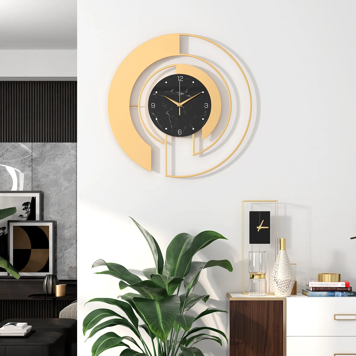 

Stylish Nordic Clocks Living Room Modern Home Decoration Clock Interior Wall Silent Wrought Iron Wall Clock Factory Wholesale
