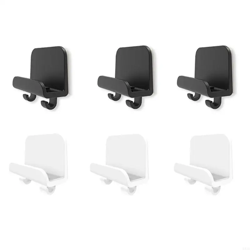 

581E 3x Universal Cellphone Tablet Holder Wall Mount Stand for phone Support Storage Cables and Home Hook