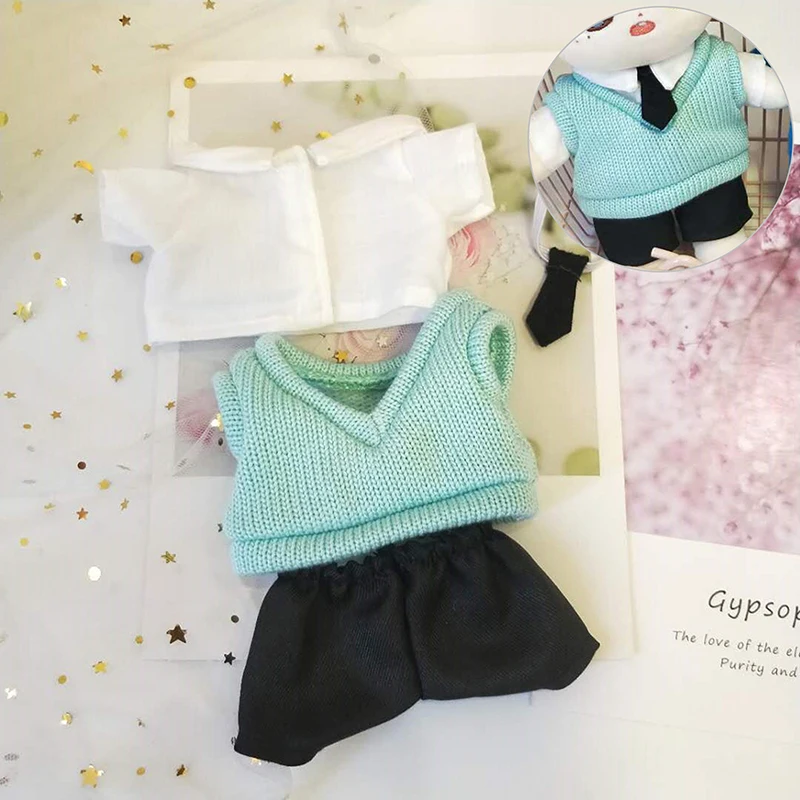 1set Doll Clothes for 20cm Idol Dolls Accessories Plush Doll's Clothing Sweater Stuffed Toy Outfit Korea