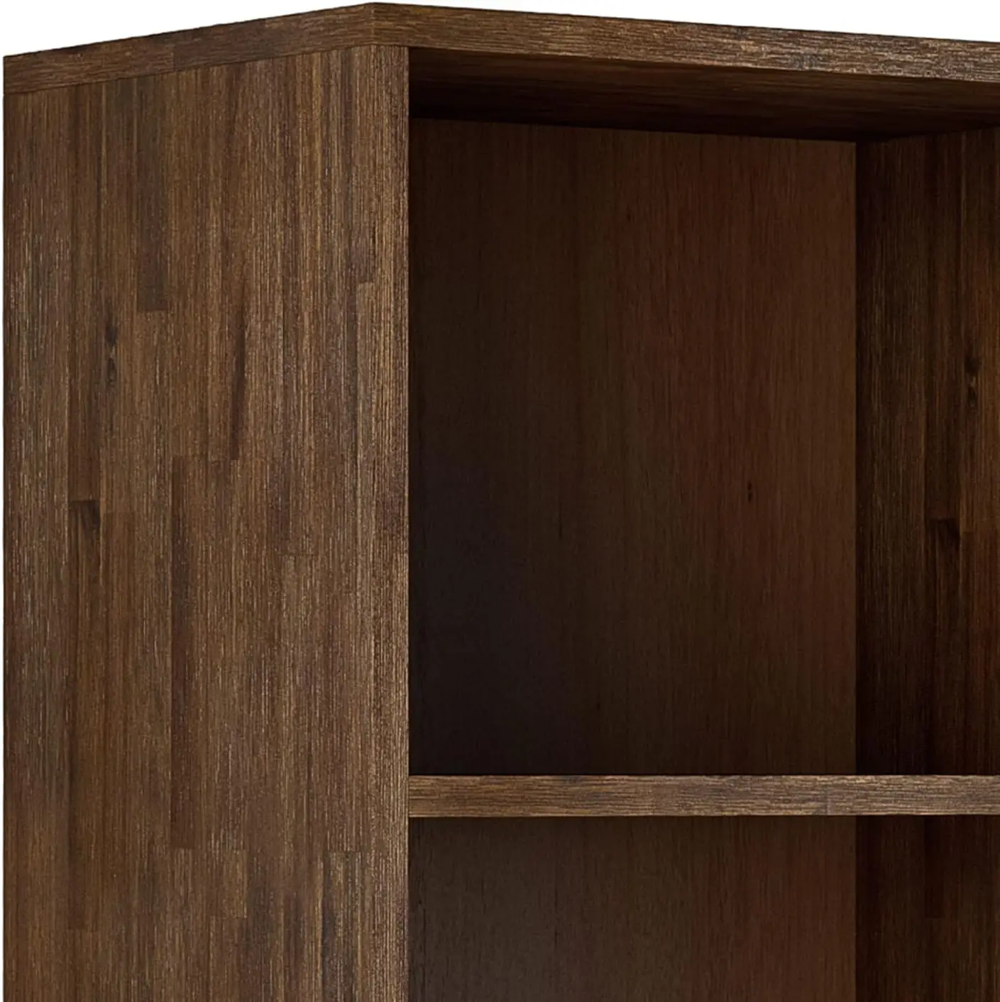 Estante contemporânea de 22 polegadas de largura com armazenamento em marrom rústico natural envelhecido, para Livi