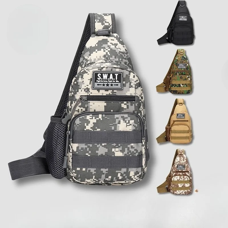 

Новая мужская камуфляжная нагрудная сумка, спортивная сумка через плечо для альпинизма, многофункциональная сумка через плечо, трендовые сумки большой вместимости для мужчин