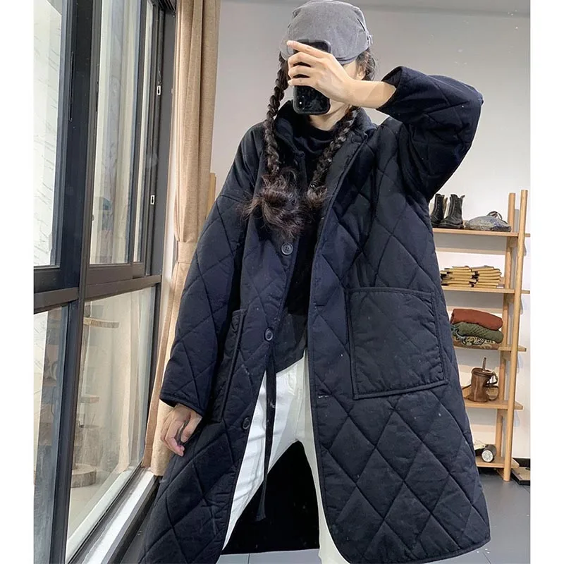 Korean Medium Long Styles Female Down Cotton coat 2024 Large Size 4XL Women Parkas Jacket Autumn Winter Cotton Padded Lady Coats