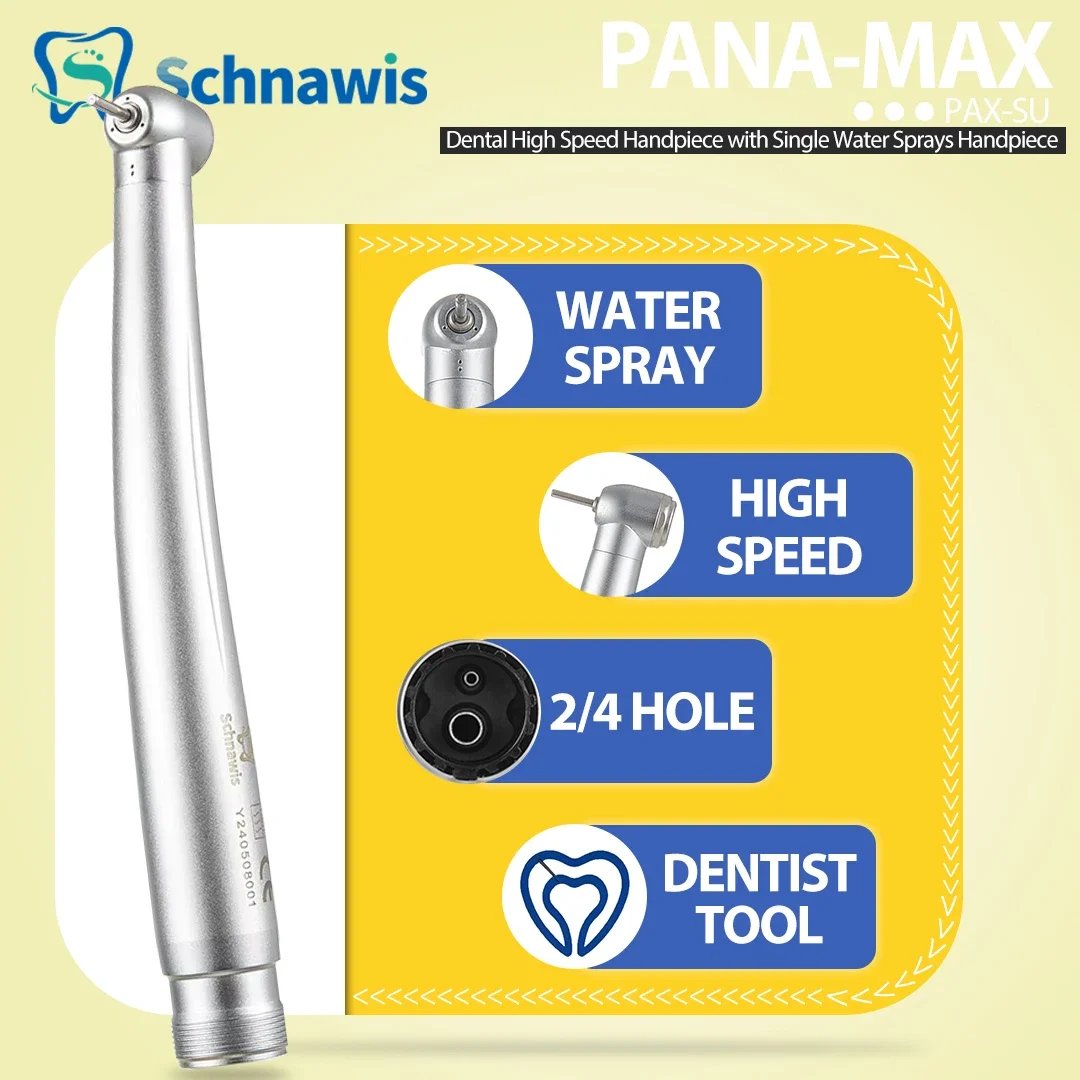 Peça de mão dentária de alta velocidade, turbina de ar para odontologia, com spray de água único, instrumento de dentista de 2/4 furos