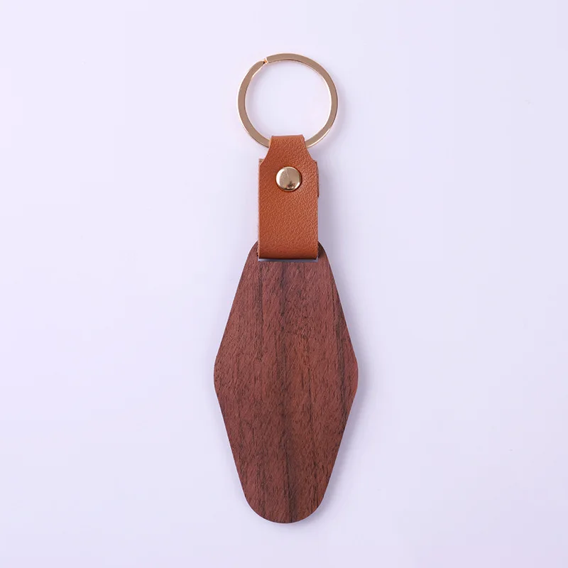 10PCS Solid Wood Key ring Personality Pendant Creative Gift Car Hotel Keychain DIY Logo Print Free Delivery  Shipping