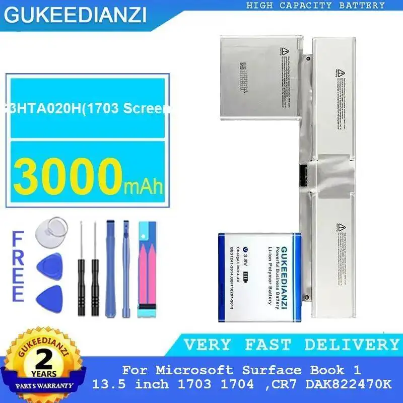 

Для Microsoft Surface Book 1 13,5 дюймов 1703 1704 CR7 DAK822470K G3HTA020H: легкий аккумулятор для планшета, 3000 мАч