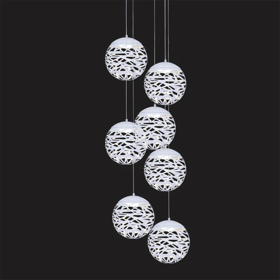 Spedizione gratuita moderna lampada a sospensione a led bianco nero pittura lampada a sospensione in metallo per scale sala da pranzo soggiorno illuminazione a sospensione