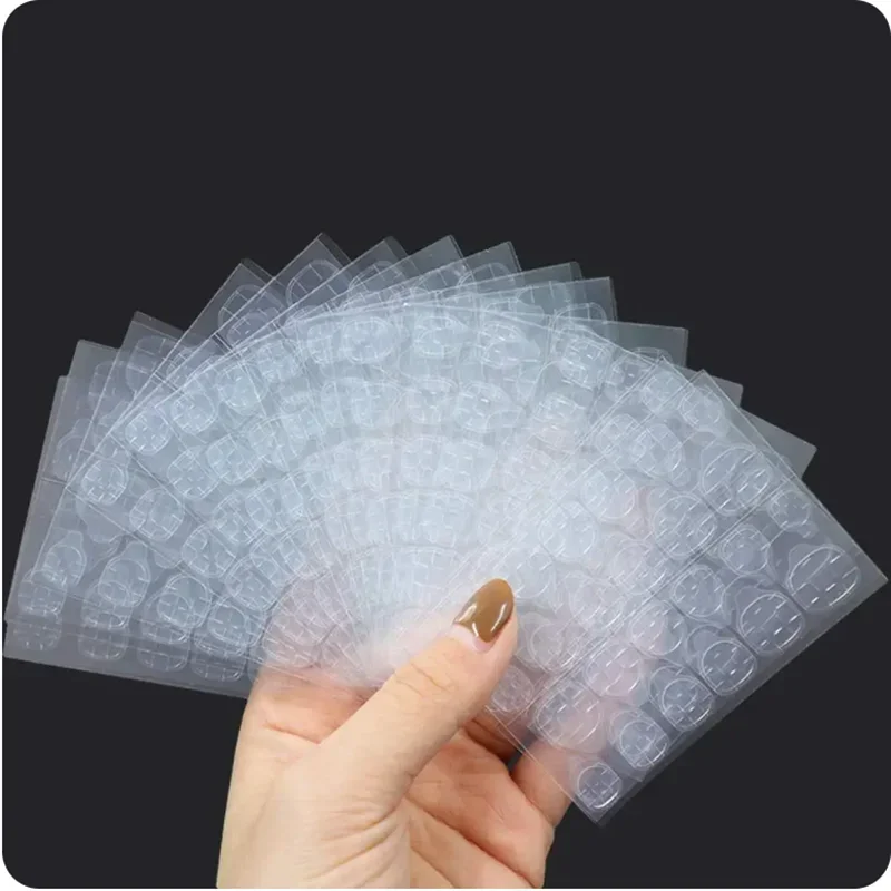 600PCS Double Sided Glue Nail Sticker Adhesive Tabs Waterproof Breathable Fake Nail Glue Stickers Jelly False Nails Tips